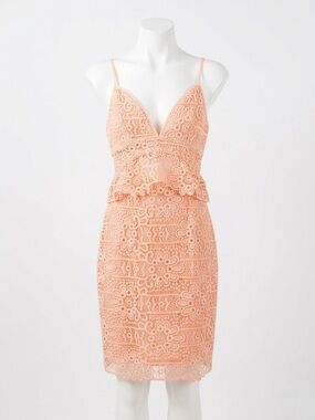 NWT Guess Solstice Crochet Lace Mini Dress In Tropical Peach Size 0